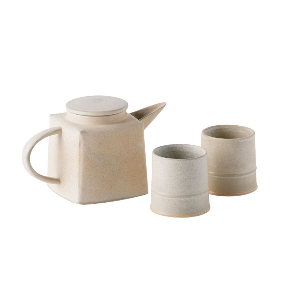 Bamboo 9 Piece Reactive Glaze Stoneware Tea Set For 4